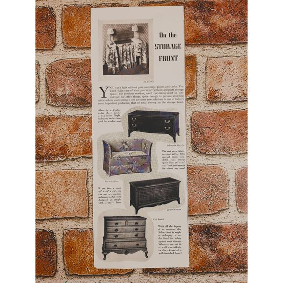 1942 Vintage Print Article - "On the Storage Front" - Home Organization & Decor - Picture 7 of 7